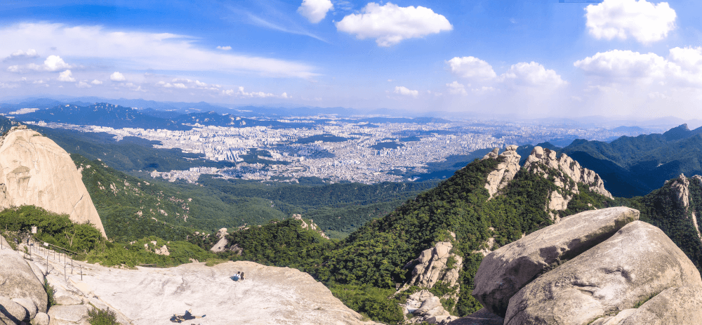 View of Seoul from Bukhansan national park